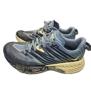 Hoka One One Speedgoat 4 Shoes Womens Size 9.5 Blue Teal Trail Running Vibram